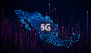 Mapa de México con símbolo de red 5G