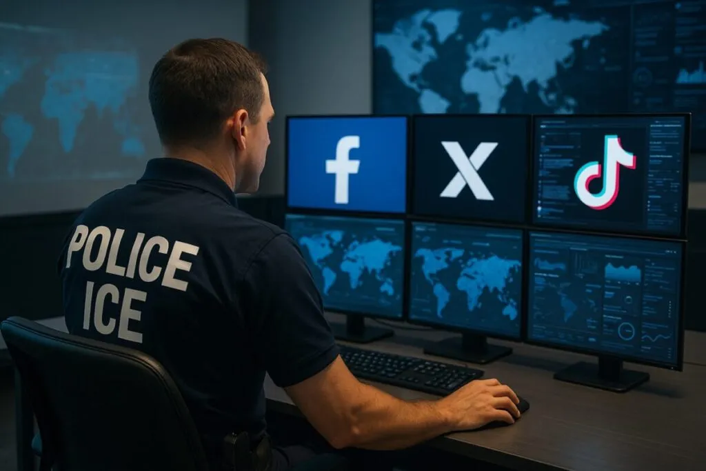 ICE usa IA para rastrear inmigrantes en redes sociales en Estados Unidos