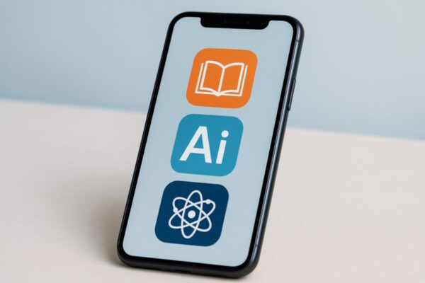 Ilustración de apps móviles con inteligencia artificial creadas por la RAE para proteger y difundir la lengua española