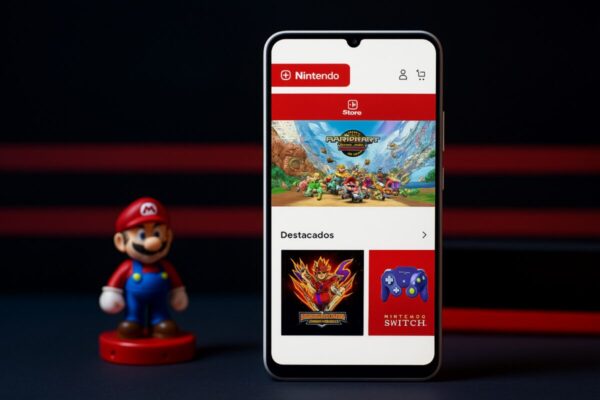 Interfaz de la app Nintendo Store en un smartphone en México, sin mejoras notables frente al sitio web móvil