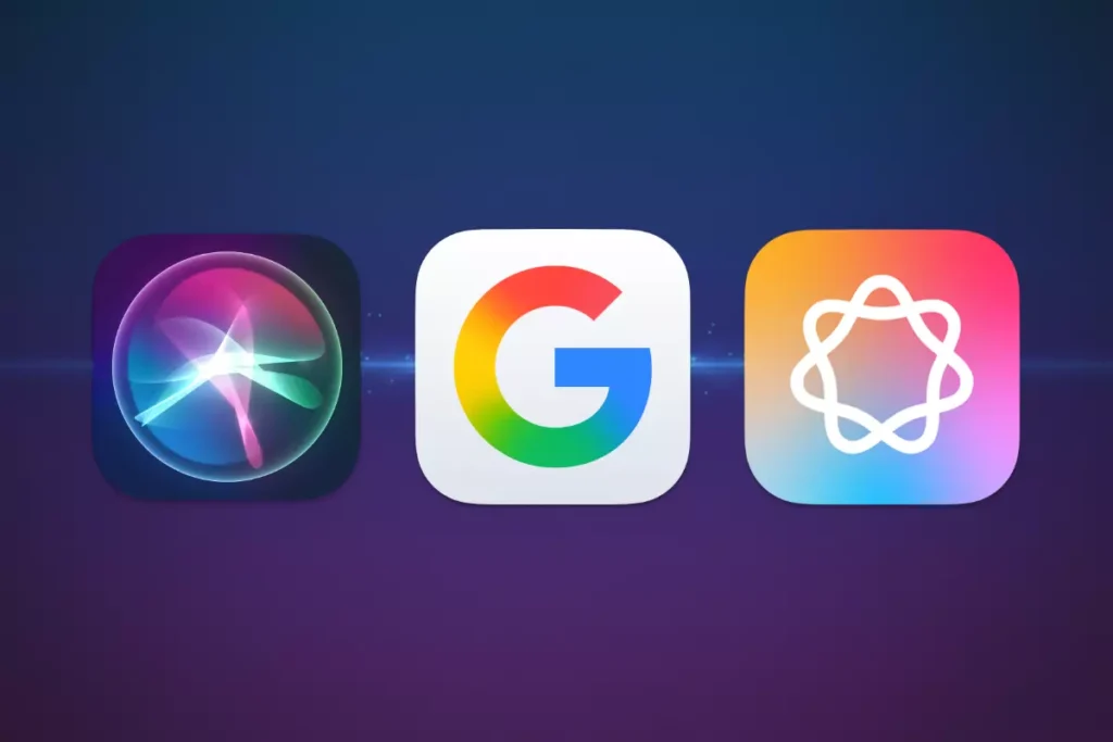 Usuario mirando su iPhone mientras la nueva Siri usa tecnología invisible de IA en segundo plano