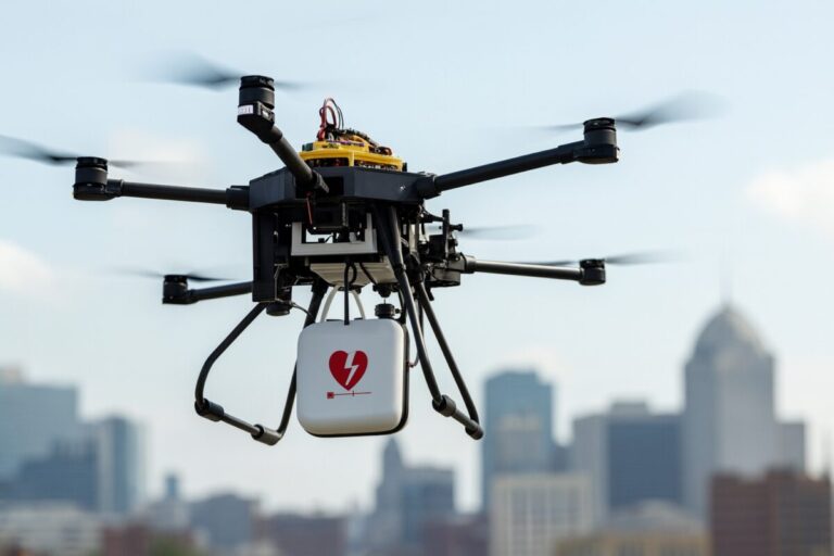 Drones con desfibriladores sobrevolando zonas urbanas en Estados Unidos para responder a emergencias cardíacas