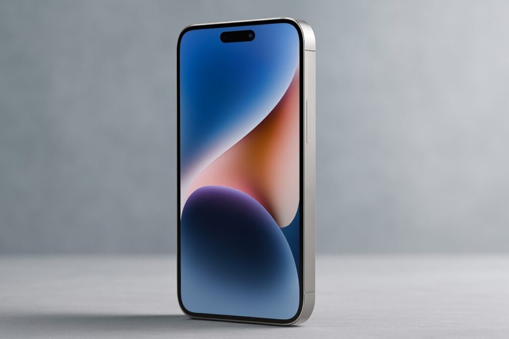 Render del iPhone sin botones físicos de Apple con cuerpo de titanio y diseño futurista