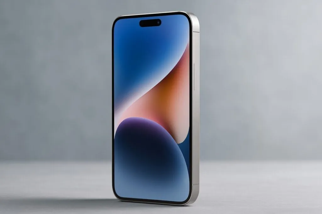 Render del iPhone sin botones físicos de Apple con cuerpo de titanio y diseño futurista