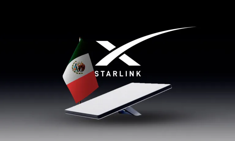 Antena de internet satelital Starlink instalada en zona rural mexicana con cielo despejado y enfoque en conectividad digital