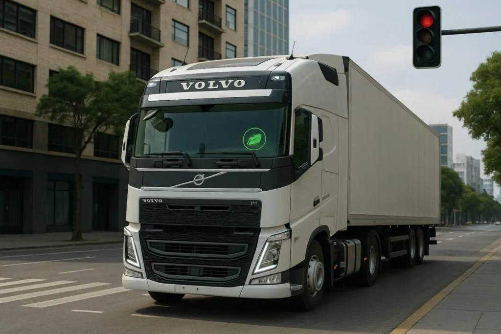 Camión Volvo con tecnología Stop-Start circulando en entorno urbano mexicano
