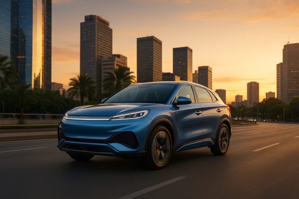 SUV eléctrico BYD Atto 8 con diseño coupé presentado en México