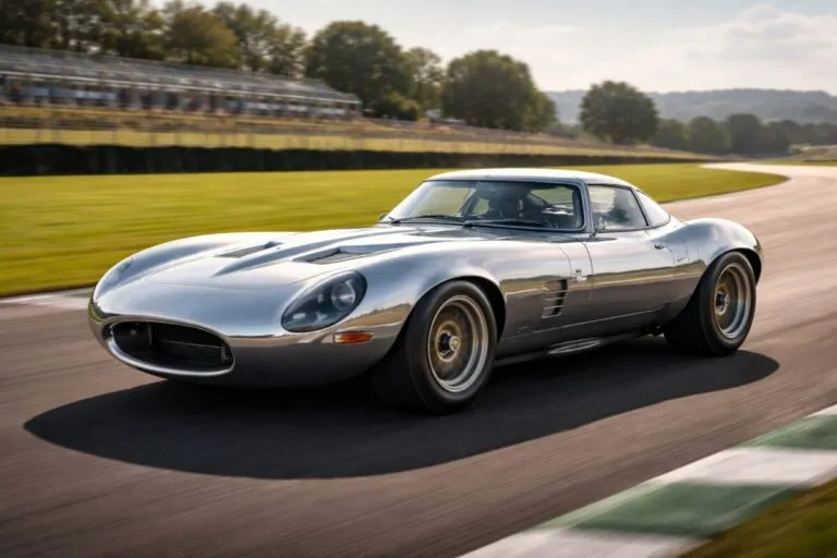 El prototipo Jaguar Type 00 con motor V12 en pista, un homenaje moderno al Type E