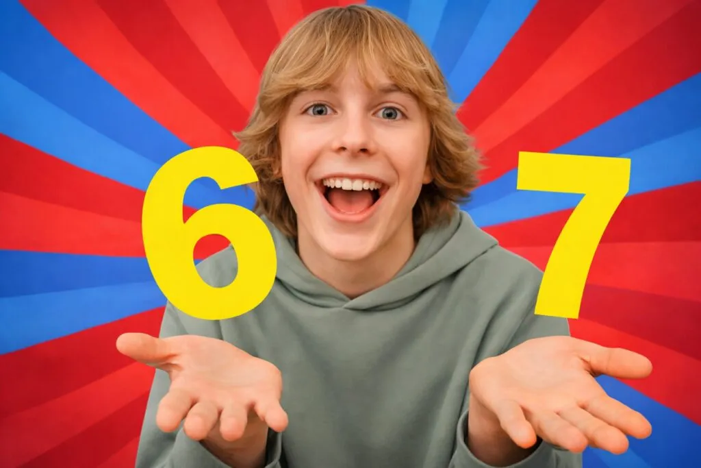 Imagen con jóvenes usando el gesto de six seven en redes sociales, popular entre la generación Z