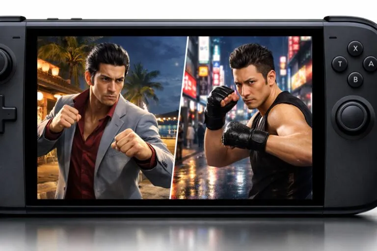 Escena de Kazuma Kiryu y Mine en la demo gratuita de Yakuza Kiwami 3 y Dark Ties para Nintendo Switch 2