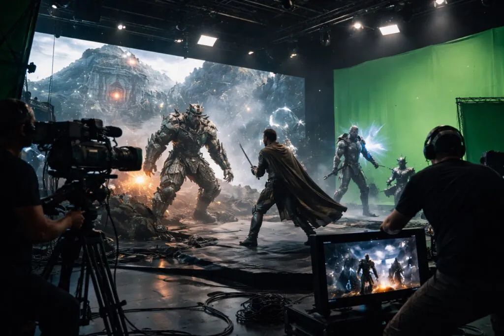 Escena CGI de una película con estética de videojuego creada con Unreal Engine