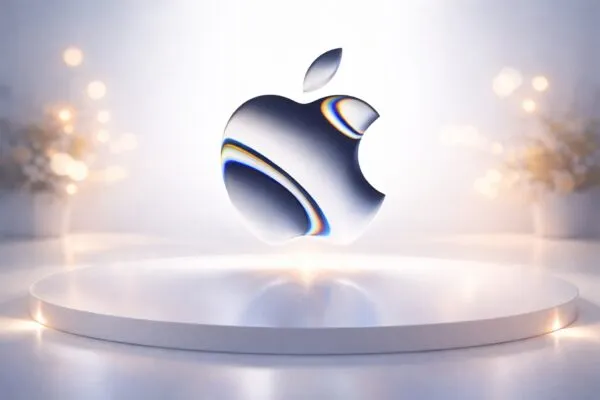 Invitación al evento Apple 4 de marzo 2026 con dispositivos iPad y Mac en exhibición moderna