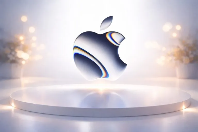 Invitación al evento Apple 4 de marzo 2026 con dispositivos iPad y Mac en exhibición moderna