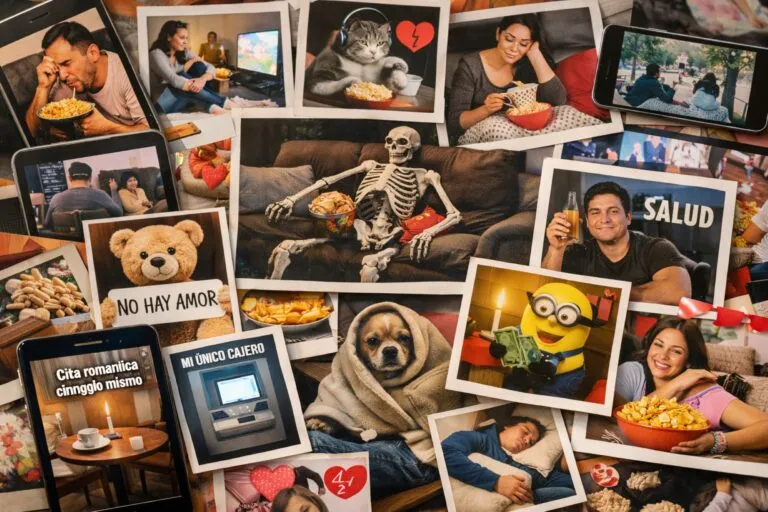 Captura de pantallas de memes anti San Valentín compartidos en redes sociales durante el 14 de febrero con humor mexicano