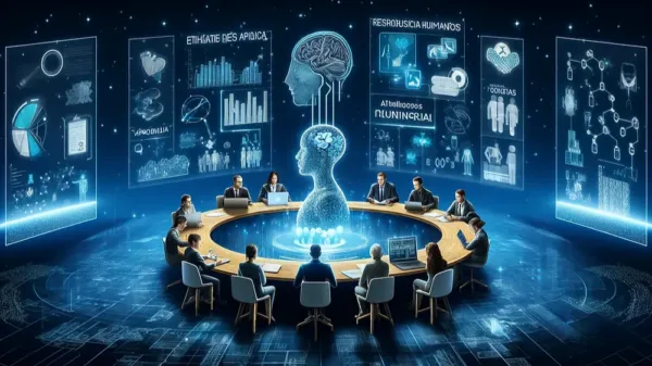 Visual editorial sobre tendencias tecnológicas 2026 con inteligencia artificial, nube híbrida y seguridad Zero Trust en entorno empresarial