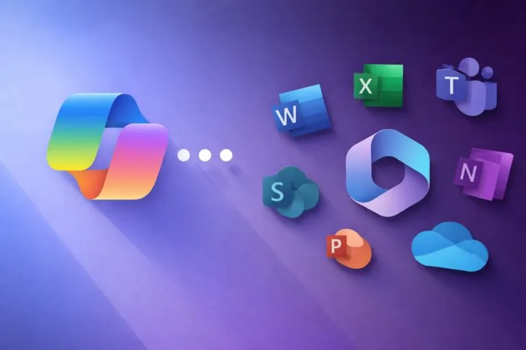 Pantalla de Windows mostrando Copilot con panel lateral de enlaces y gestión de contraseñas integrada