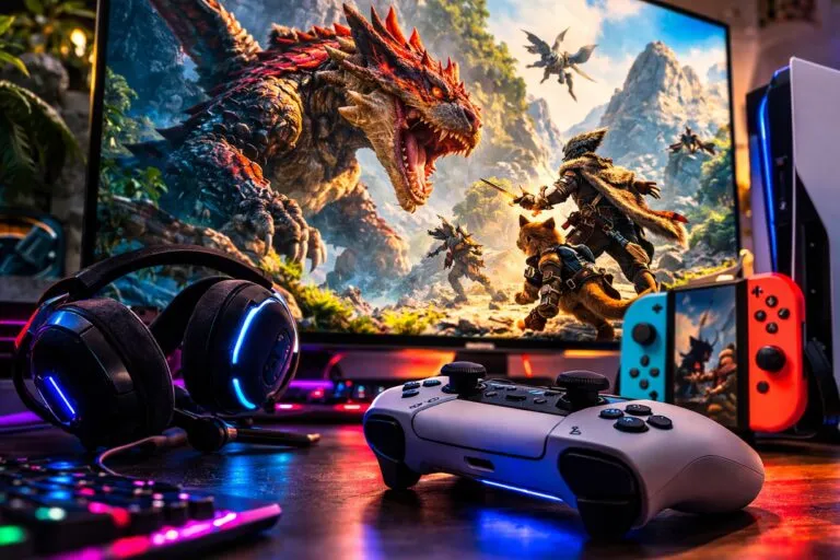 Imagen ilustrativa de estrenos de videojuegos con ambientación moderna y personajes en acción