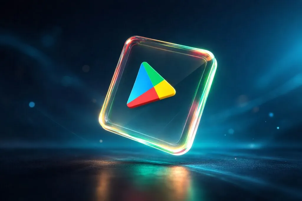Ilustración de un teléfono Android mostrando una advertencia batería alta antes de instalar apps desde Google Play Store