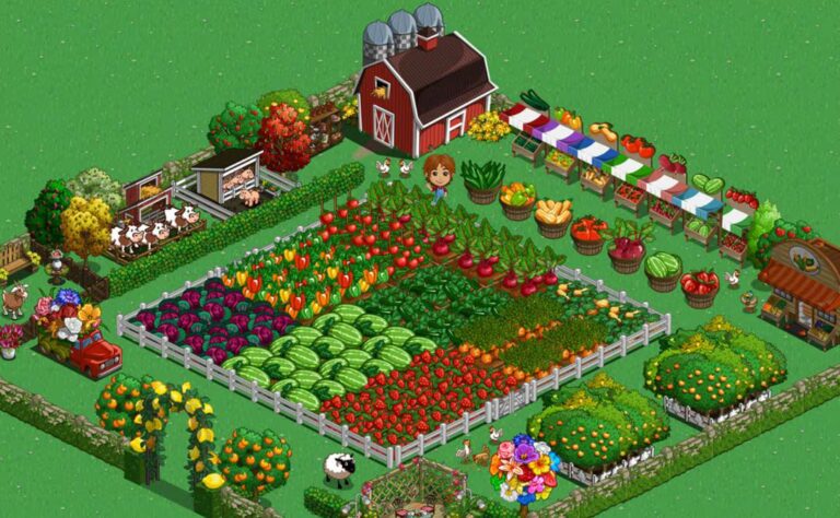 Pantalla mostrando FarmVille en una computadora durante la era dorada de los juegos sociales en Facebook