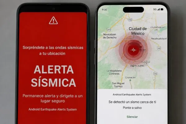 Usuario activa las alertas sísmicas de Google en un teléfono Android para recibir avisos tempranos de sismos en México.