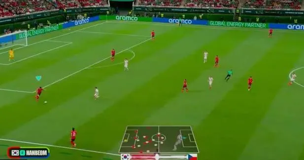 Transmisión de fútbol mostrando nombres de jugadores, velocidad y estadísticas en tiempo real mediante inteligencia artificial
