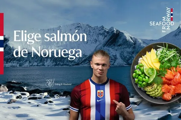 Atleta noruego consumiendo salmón y alimentos saludables como parte de una dieta de alto rendimiento