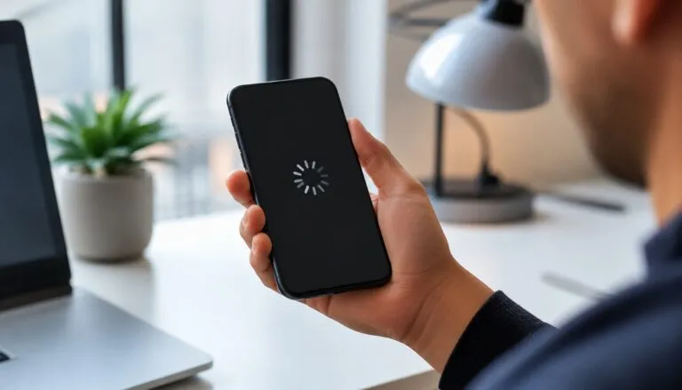 Persona reiniciando su celular para mejorar el rendimiento y la seguridad del dispositivo en México.