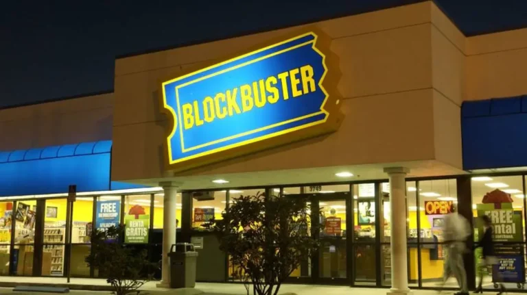 Comparación entre Blockbuster y Netflix mostrando la evolución del entretenimiento doméstico.