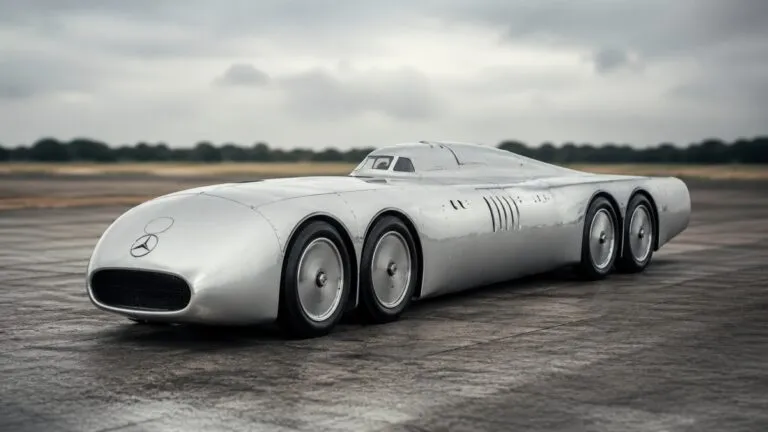 Mercedes T80 con motor de avión diseñado para alcanzar el récord mundial de velocidad
