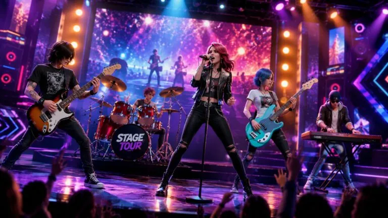 Stage Tour presenta bandas virtuales con guitarras, batería y nuevos modos de juego