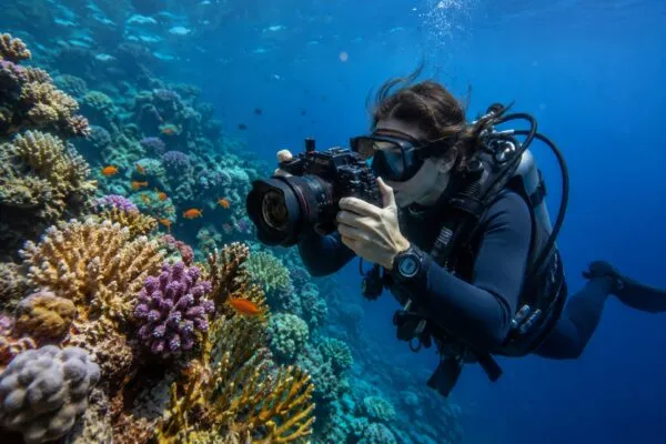 Corales y tecnología utilizadas para restaurar arrecifes y conservar la vida marina.