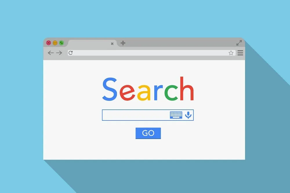 Representación de buscadores de internet y navegadores web como Google, Yahoo y Firefox y su evolución hacia la inteligencia artificial.
