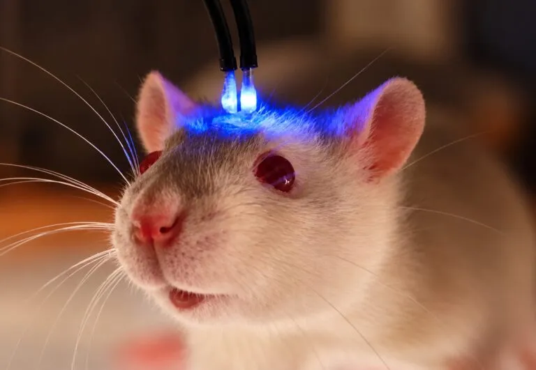 Representación científica de neuronas iluminadas mediante optogenética, tecnología reconocida con el Premio Nobel de Medicina 2026.
