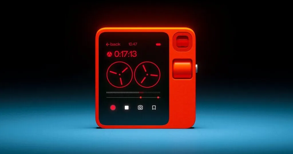 varios gadgets de inteligencia artificial sobre un escritorio, con un smartphone al centro y elementos tecnológicos alrededor.